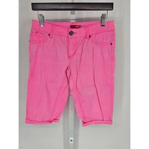 Vintage Y2K Bongo Juniors Sz 7 Neon Pink Bermuda Denim Shorts